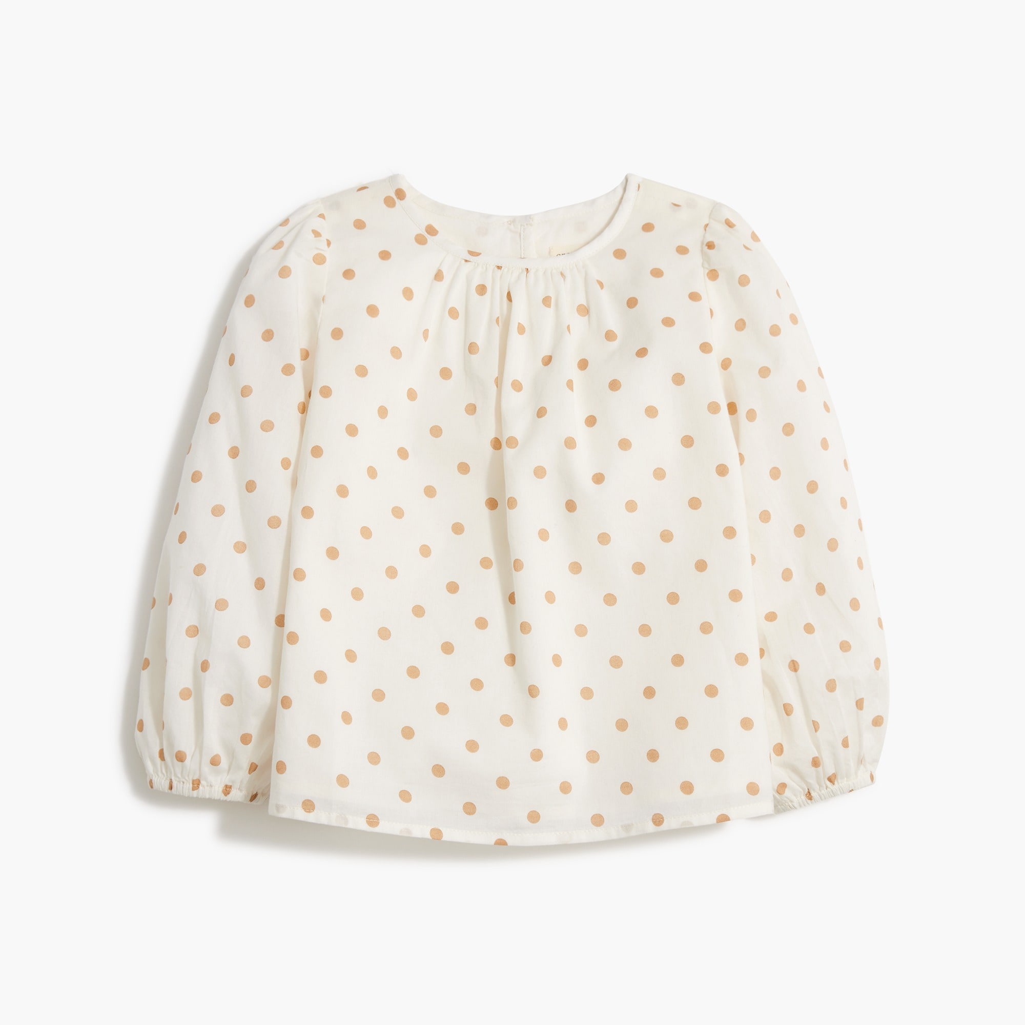 Girls' long-sleeve polka-dot top