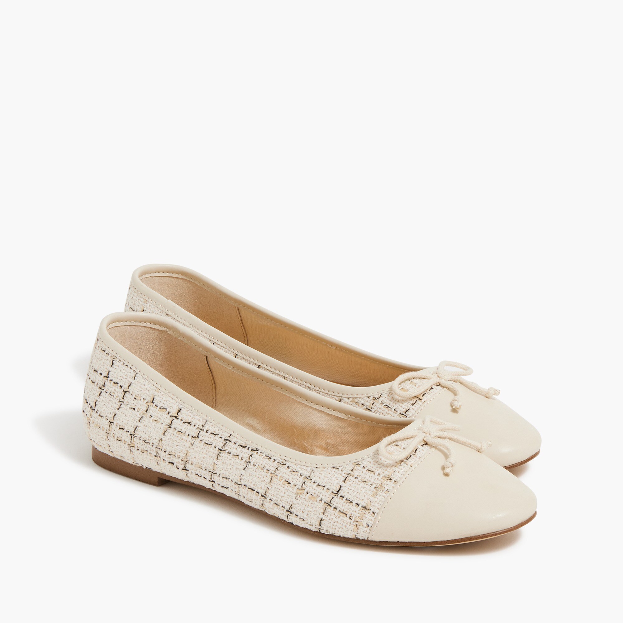 Tweed ballet flats