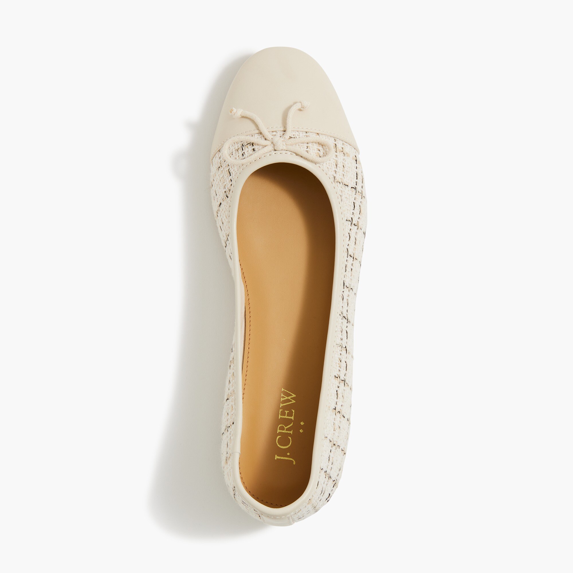 ballet flats ecru multicolor black tweed