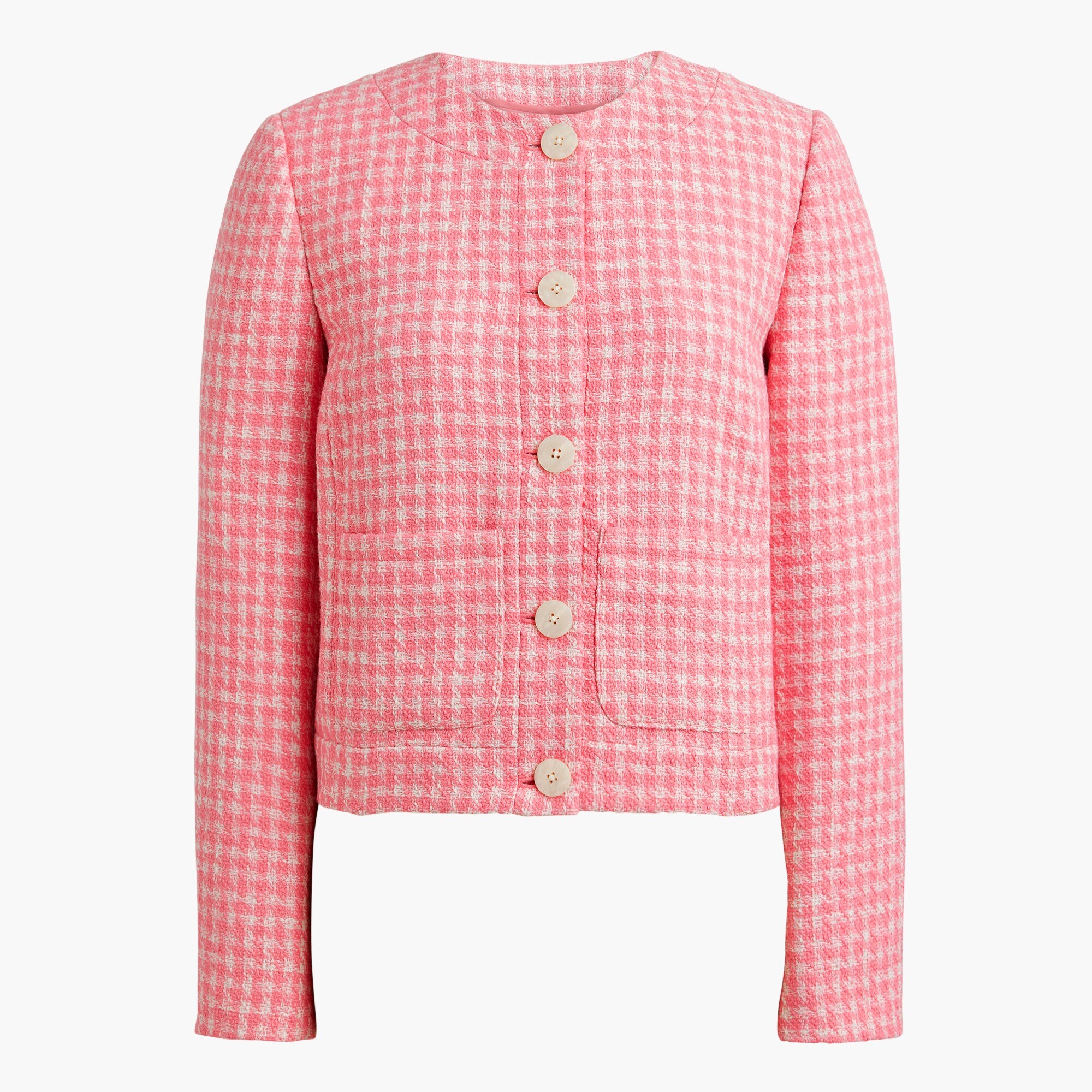J crew pink tweed jacket 2025