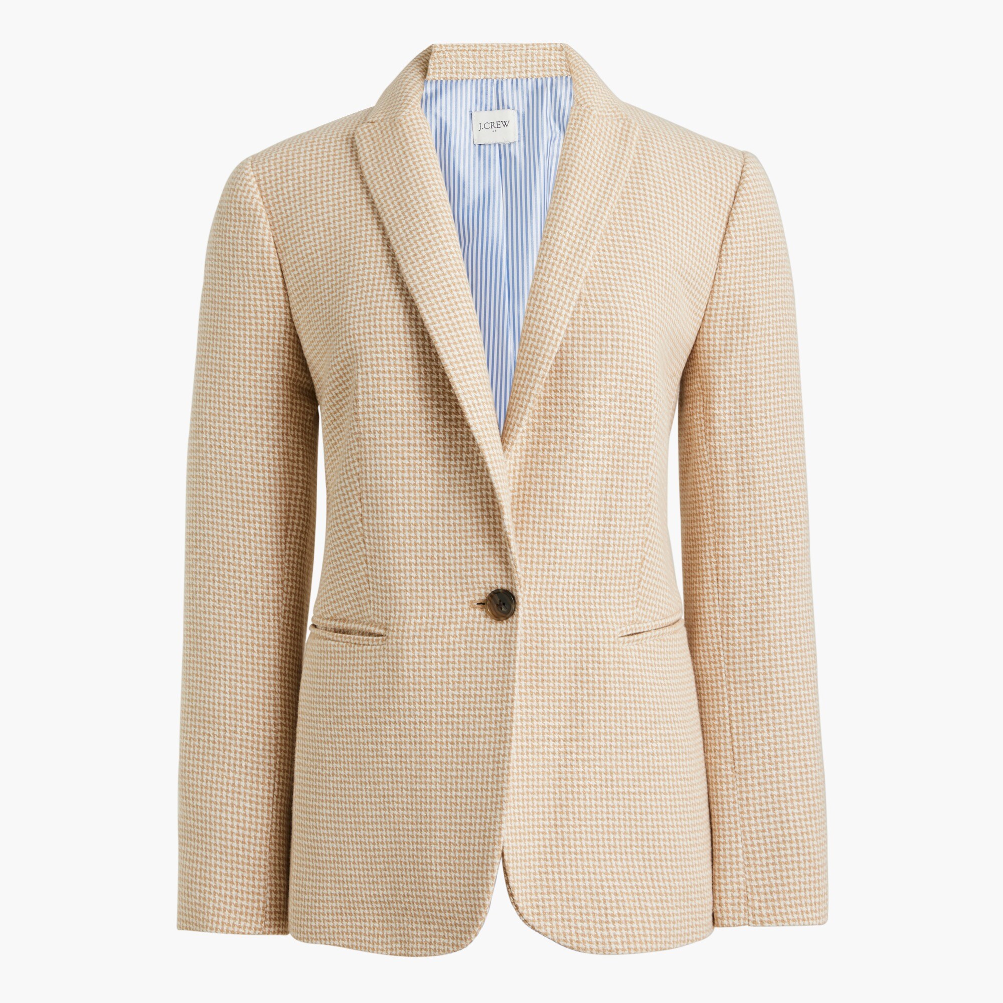 houndstooth one-button blazer for women