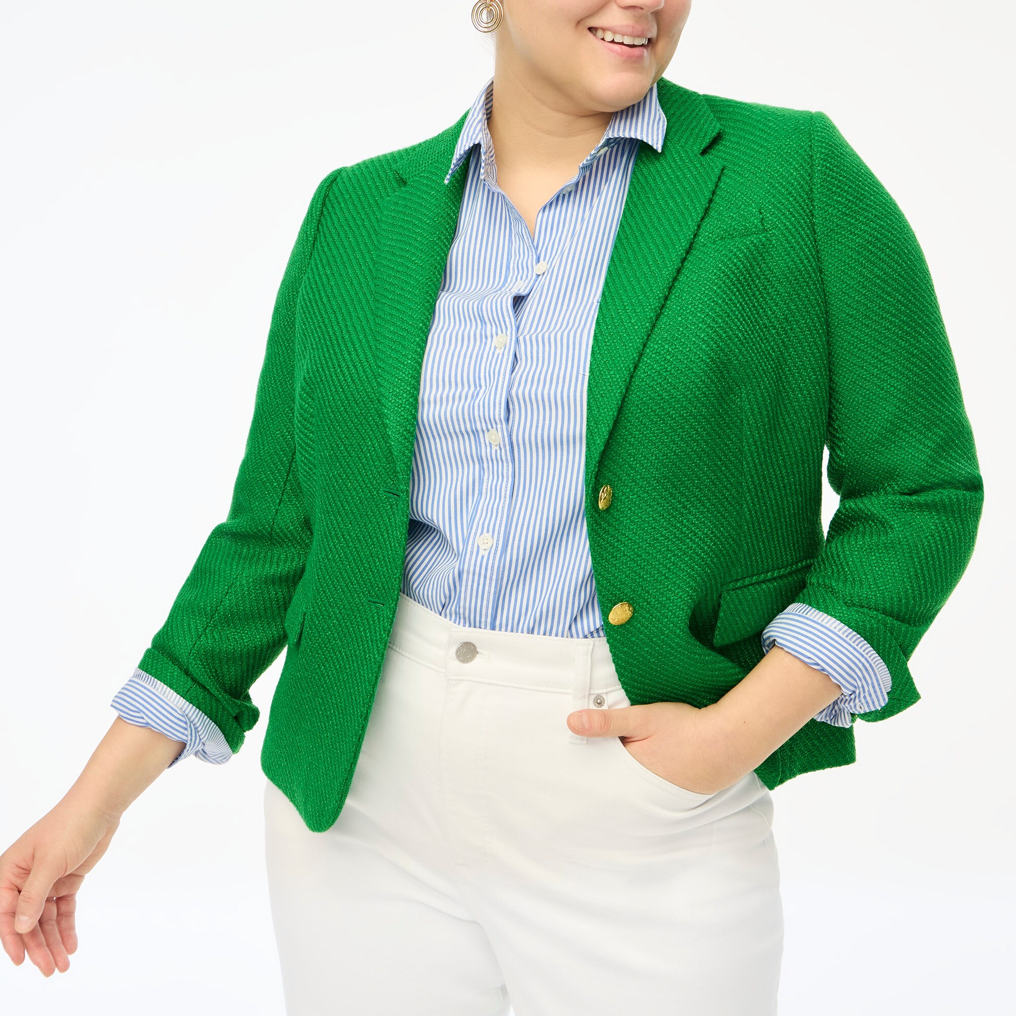 Petite tweed schoolboy blazer
