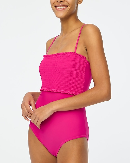 womens Smocked one-piece swimsuit