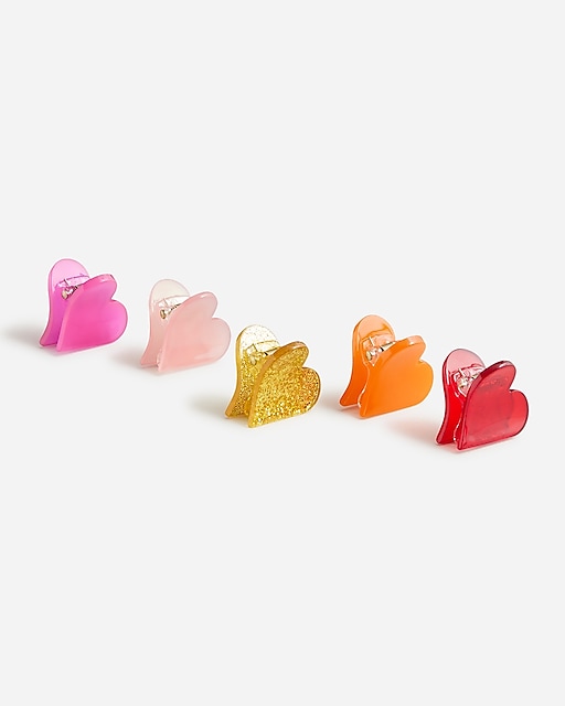 girls Girls' heart hair clips five-pack
