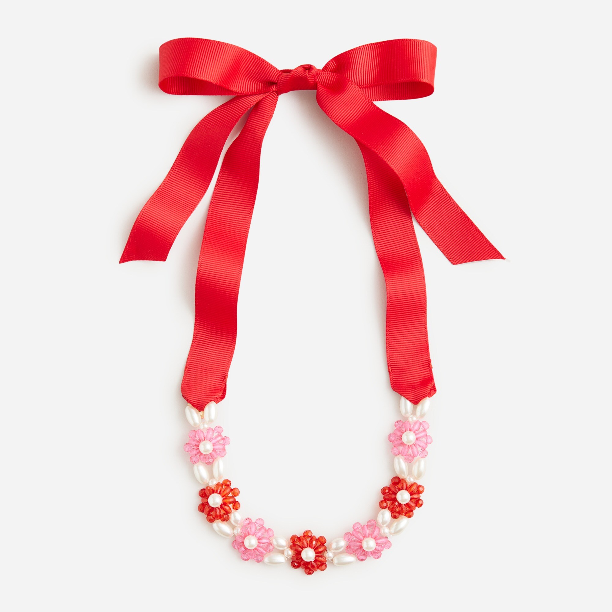  Girls' pearl ribbon necklace