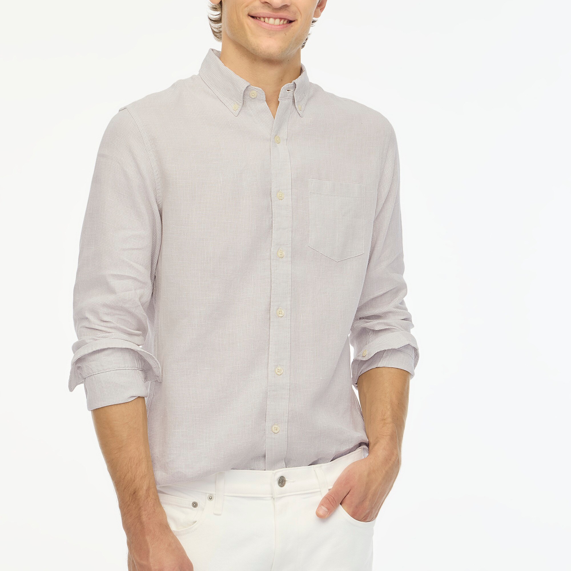 mens Linen-blend casual shirt