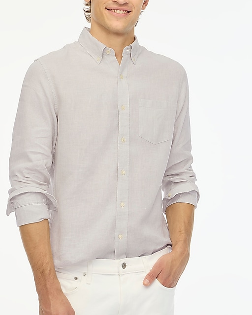 mens Slim linen-blend casual shirt