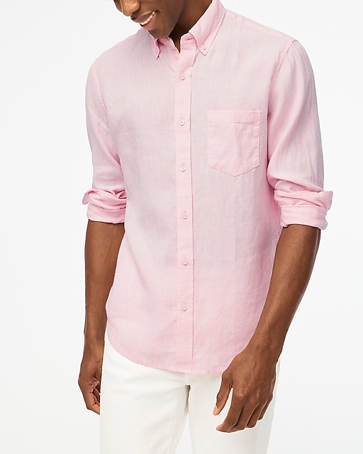  Slim linen-blend casual shirt