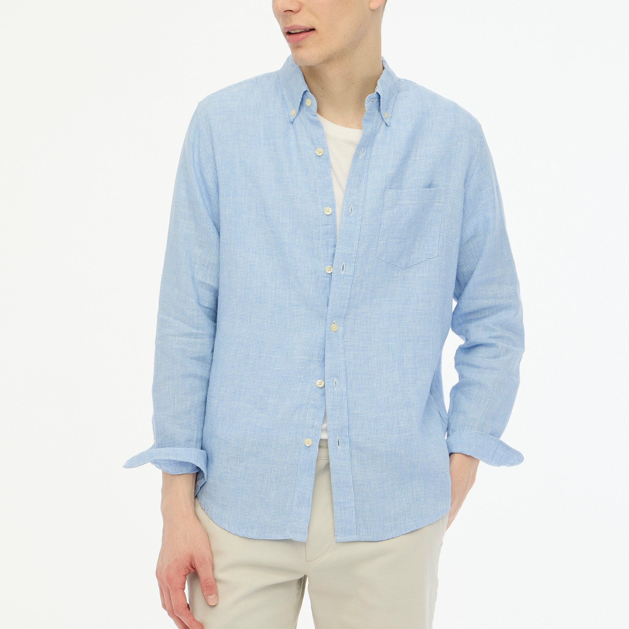  Linen-blend casual shirt