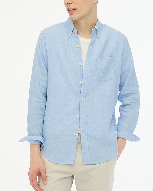 mens Linen-blend casual shirt