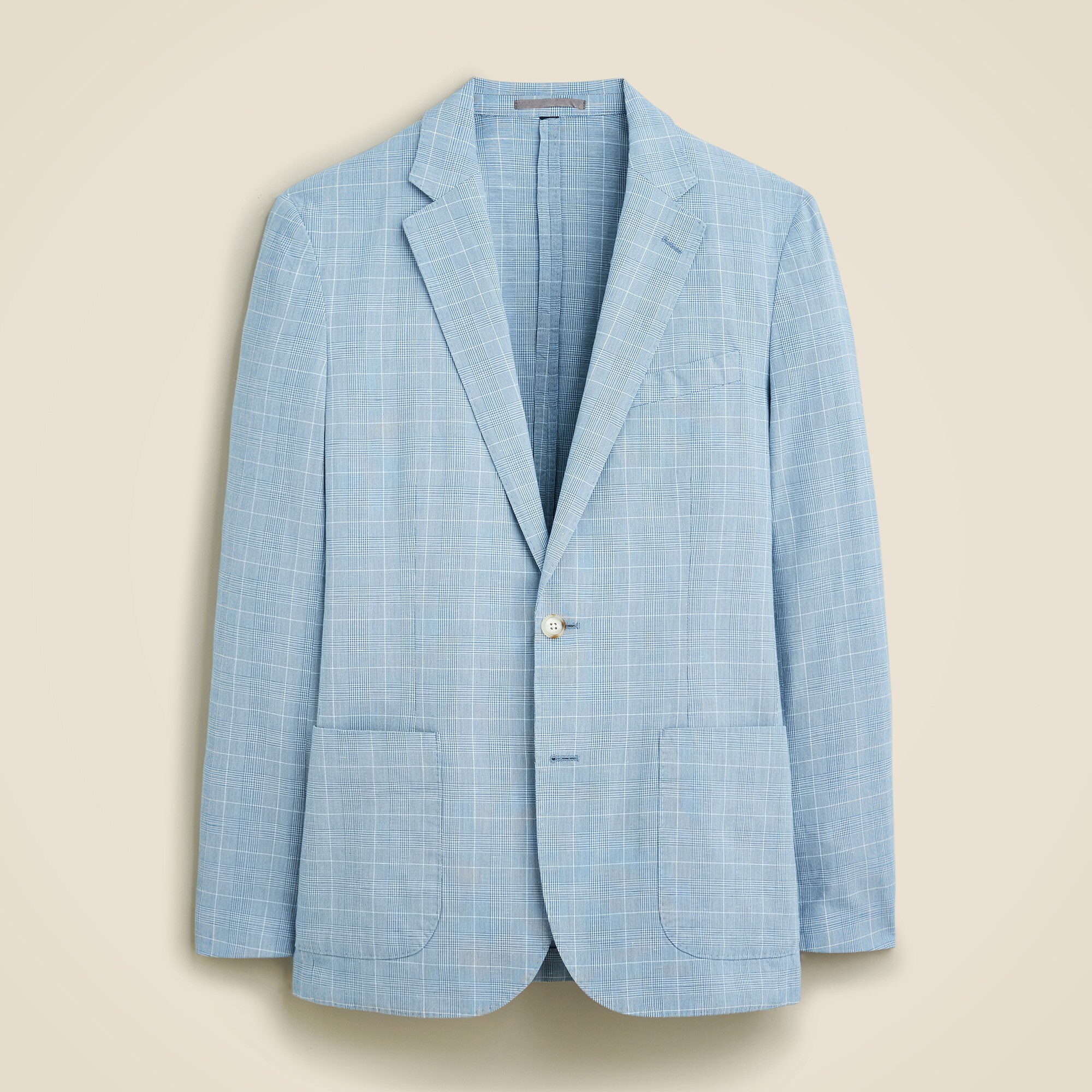 Ludlow Slim-fit unstructured blazer in Irish cotton-linen blend