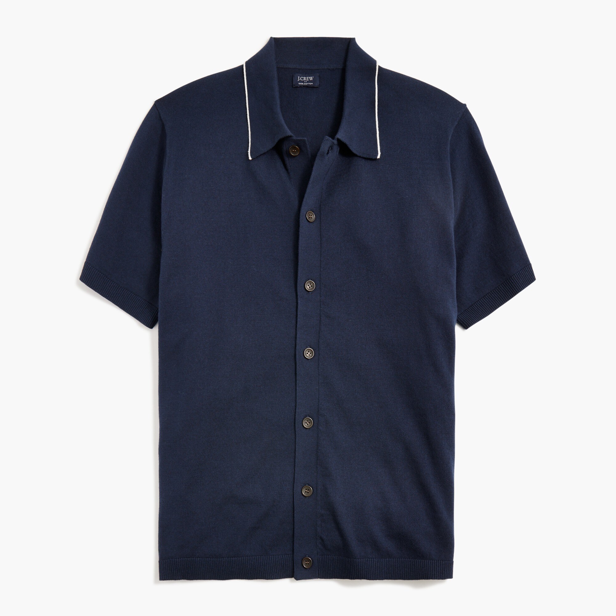 cotton button-down sweater-polo for men