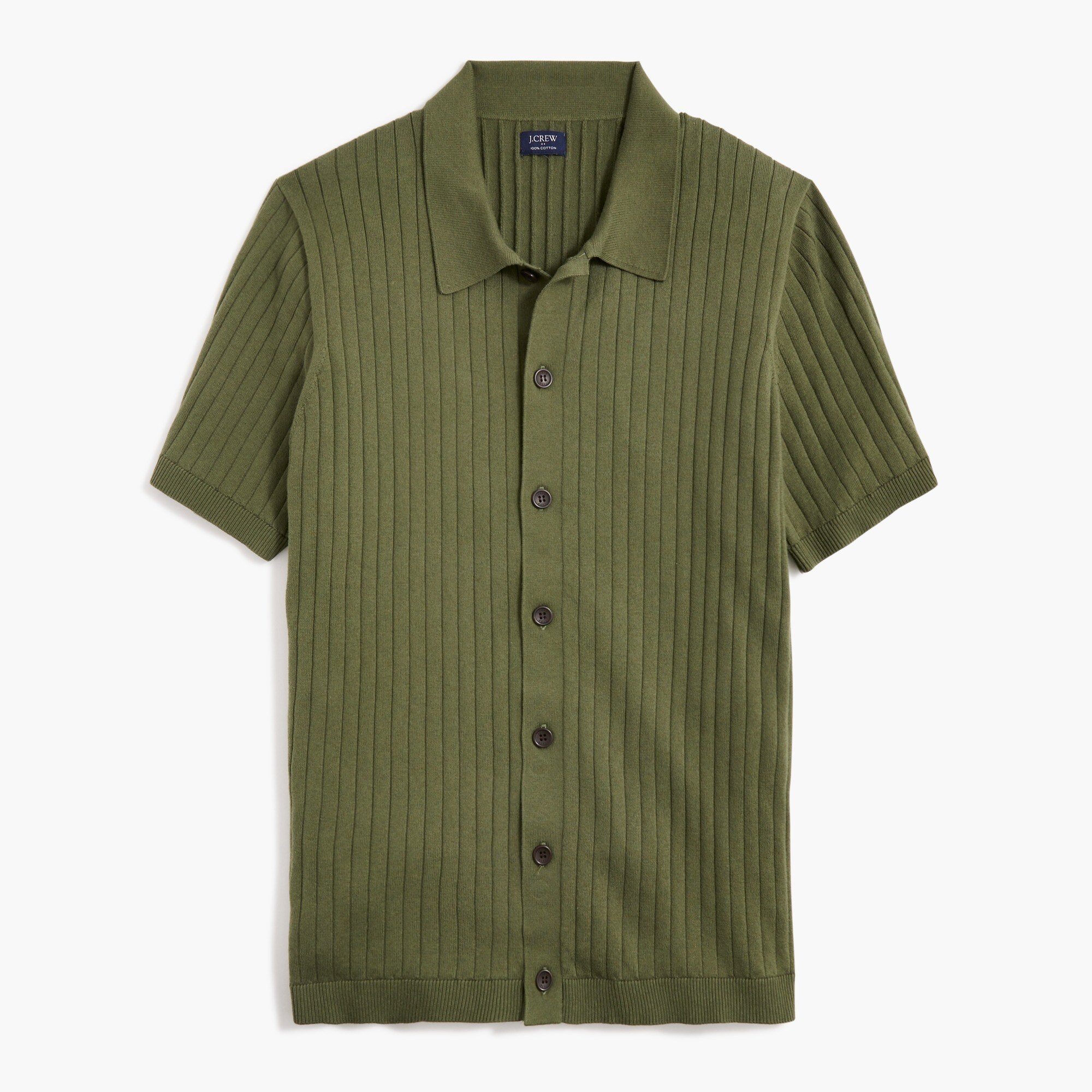 mens Ribbed button-down sweater-polo