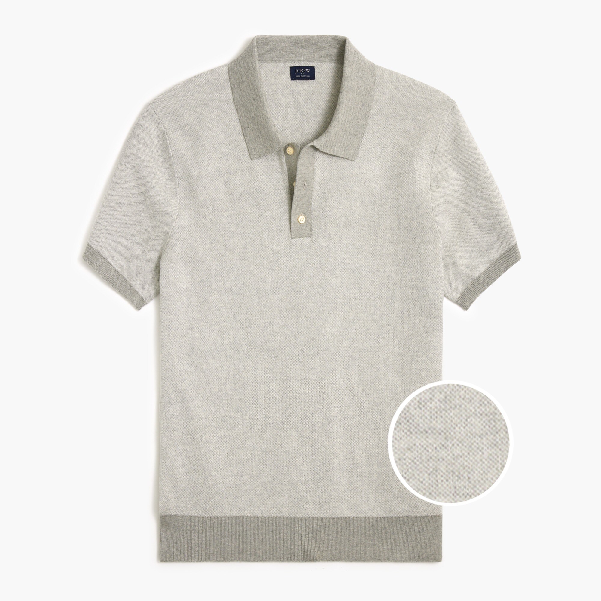 Bird's-eye cotton sweater-polo