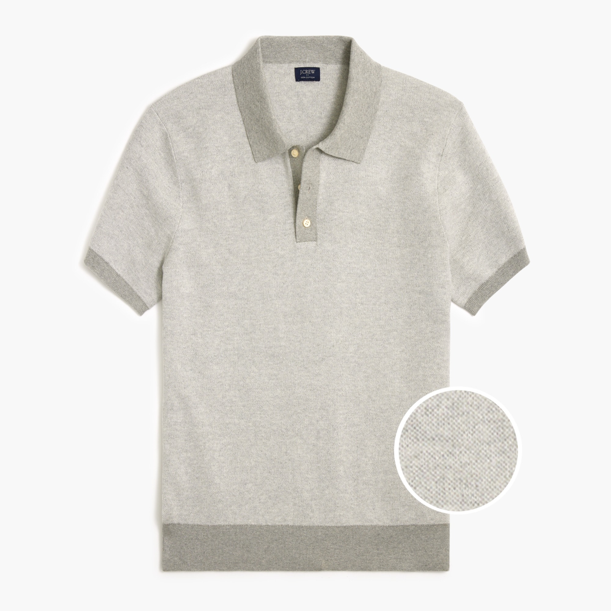 Bird's-eye cotton sweater-polo