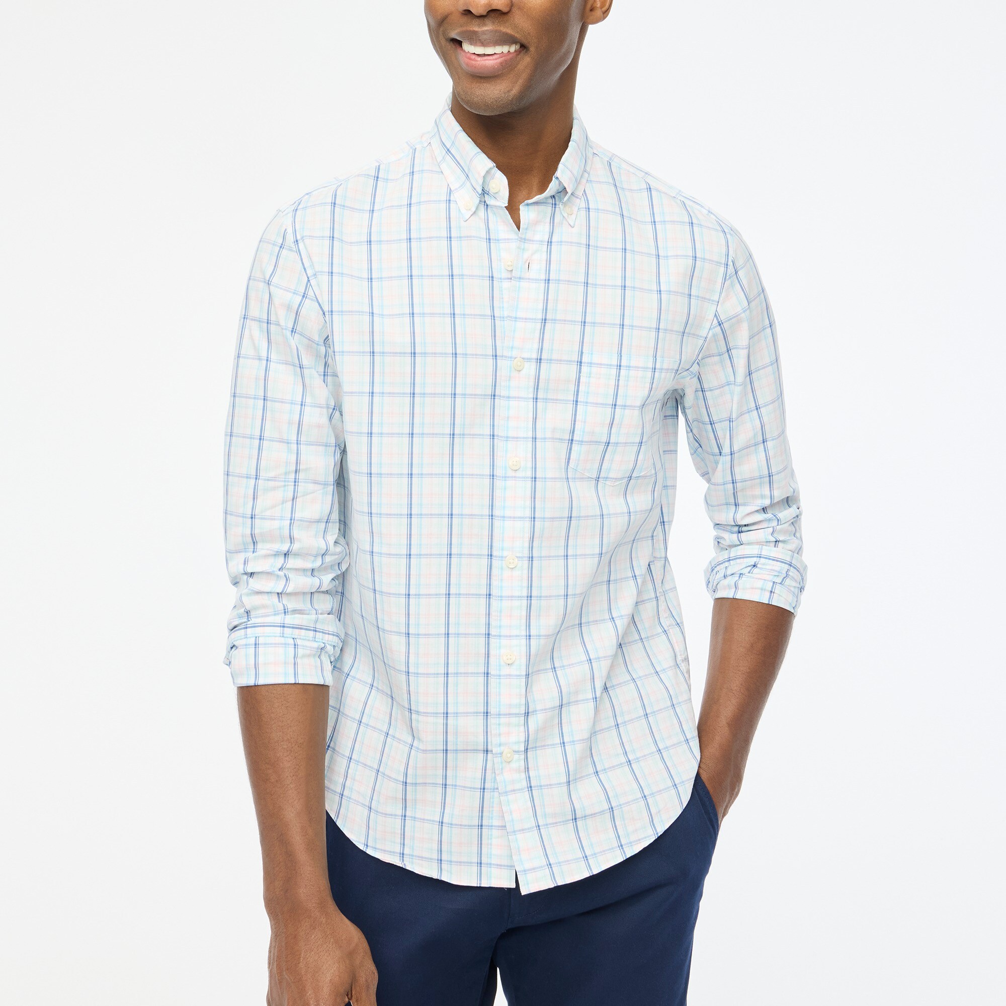 Slim Untucked flex performance casual shirt