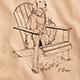 Vintage-wash cotton City Island graphic T-shirt TAN ADIRONDACK DOG GRAP