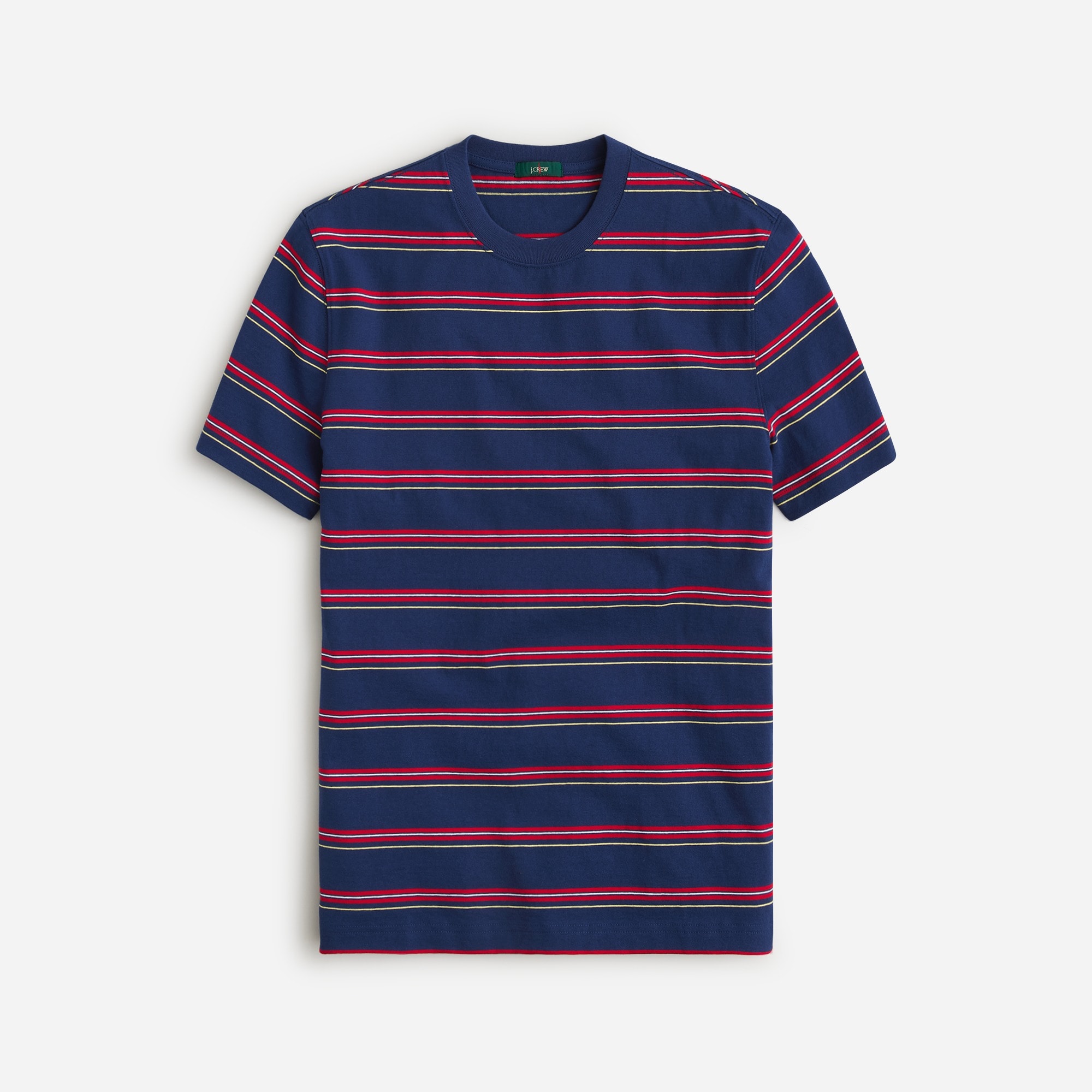 mens Relaxed premium-weight cotton T-shirt in stripe