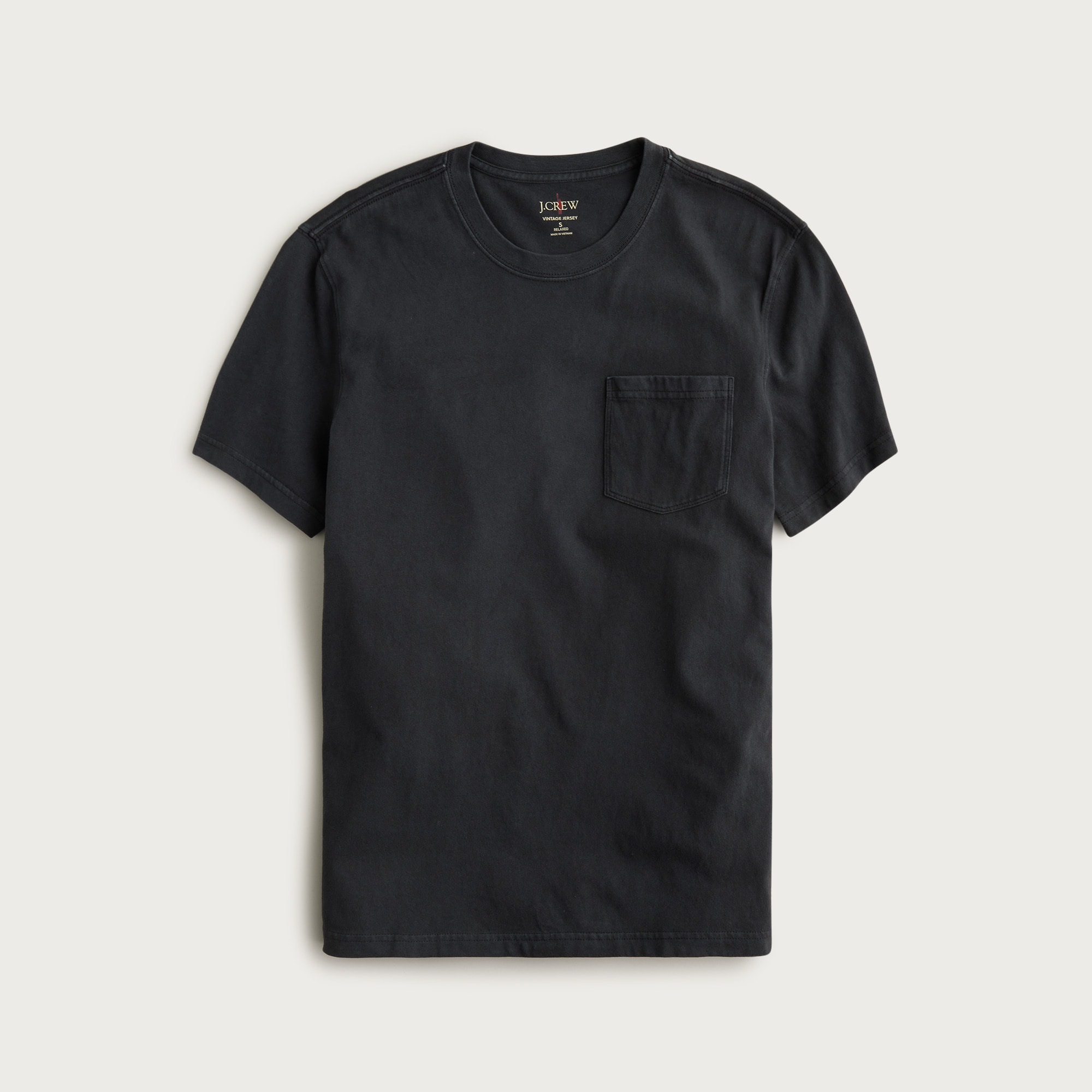 Vintage-wash cotton pocket T-shirt