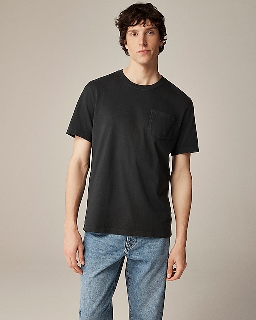 mens Vintage-wash cotton pocket T-shirt