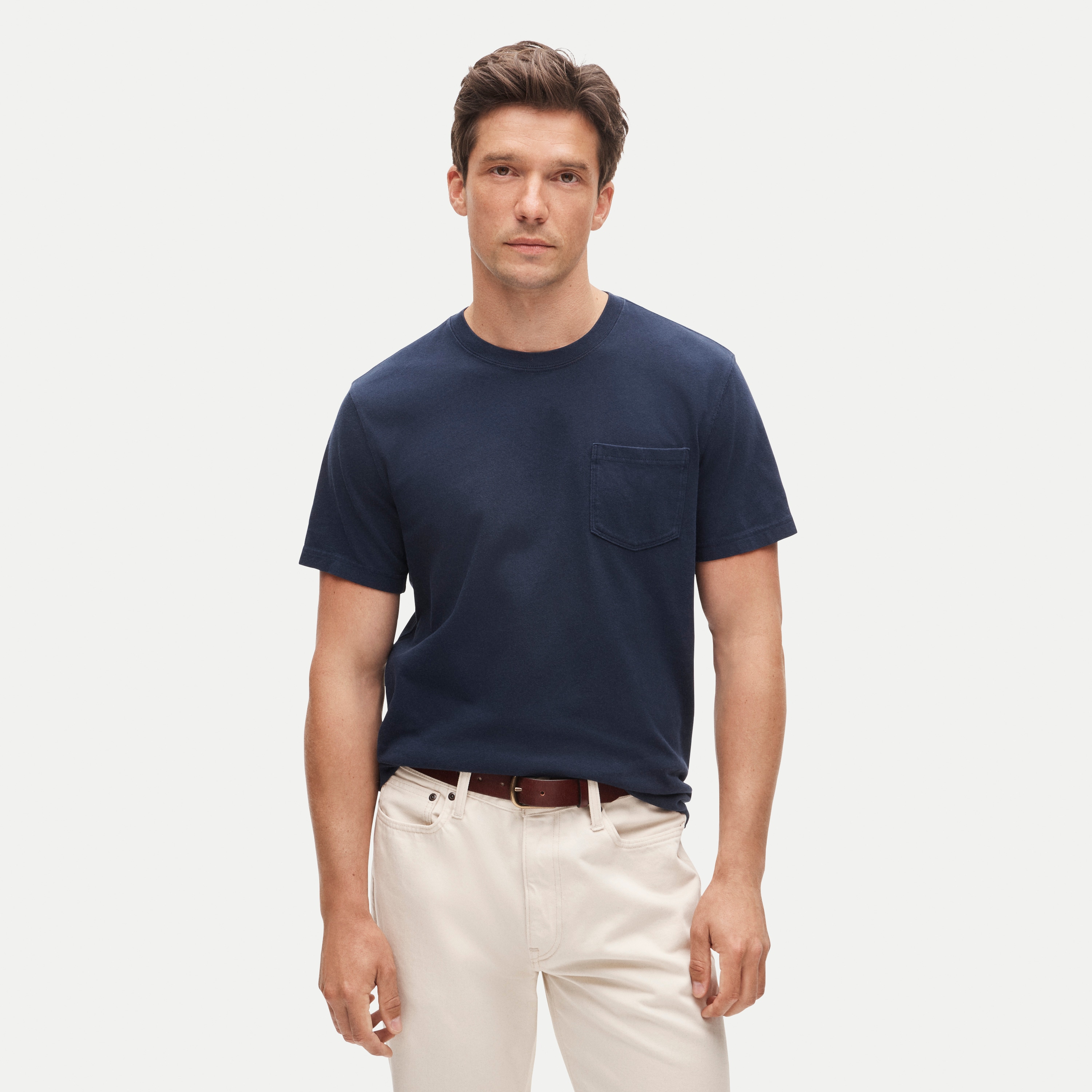 Vintage-wash cotton pocket T-shirt