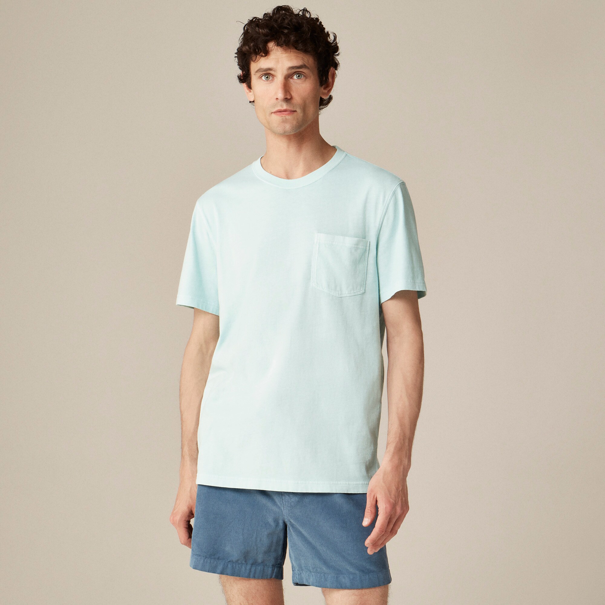  Vintage-wash cotton pocket T-shirt