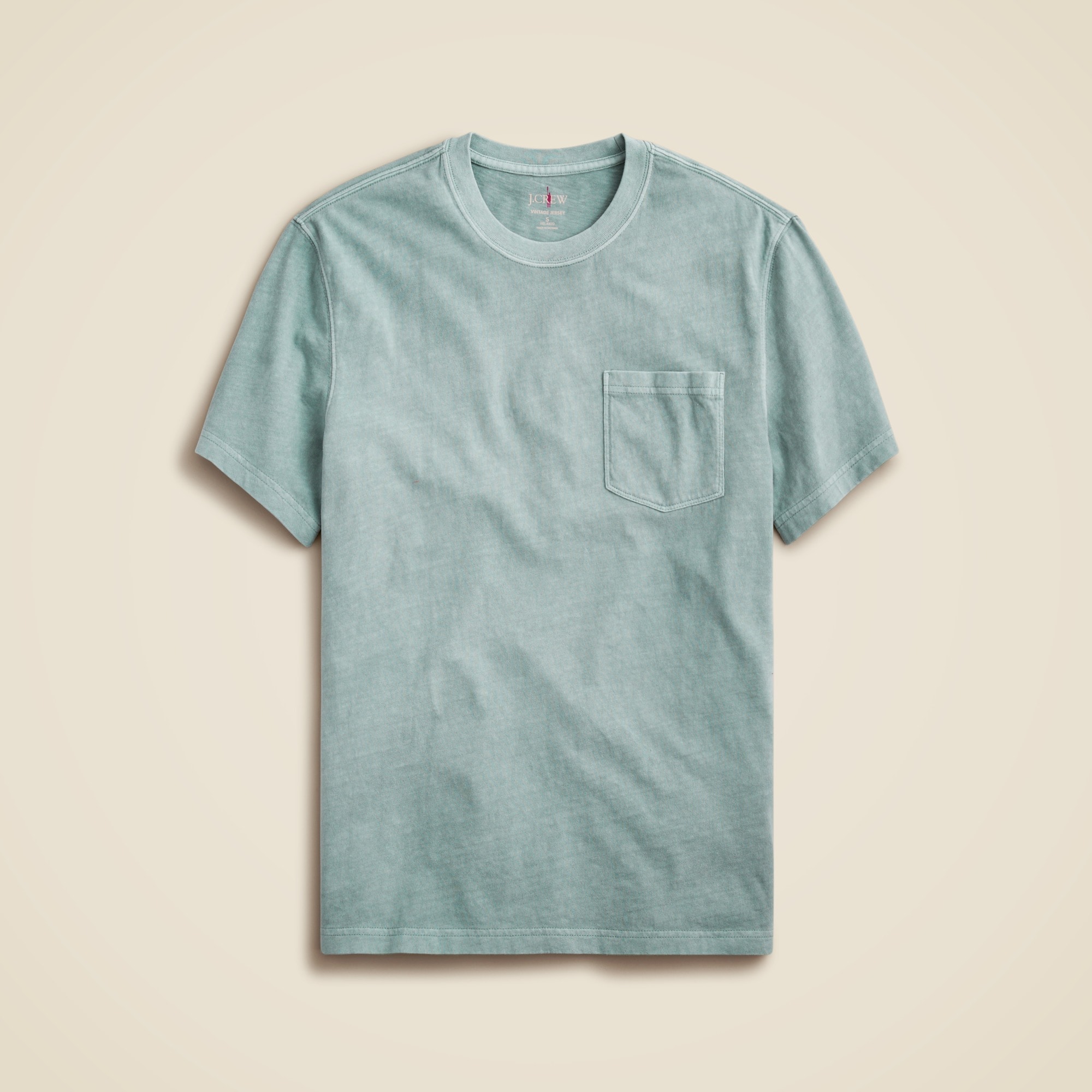 Vintage-wash cotton pocket T-shirt