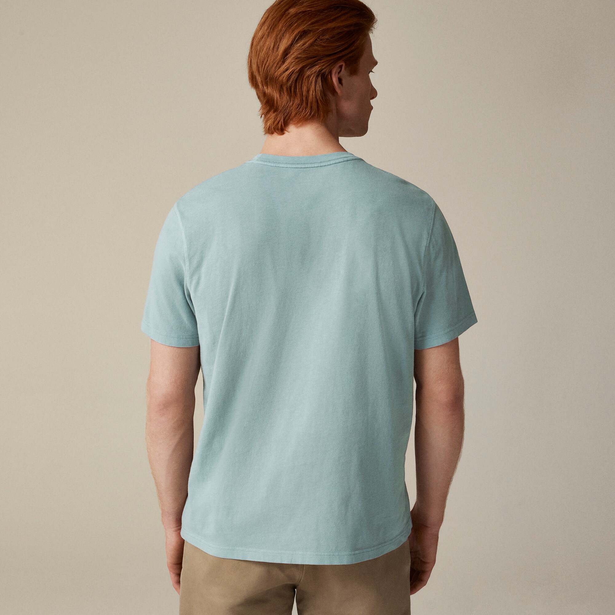 Vintage-wash cotton pocket T-shirt