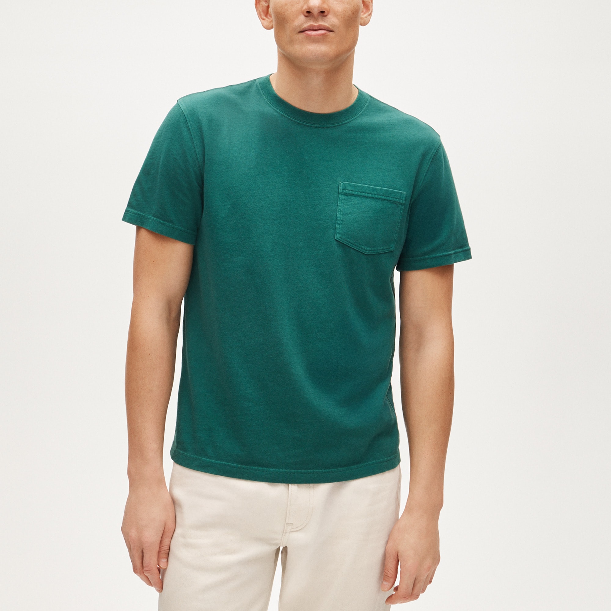 Vintage-wash cotton pocket T-shirt