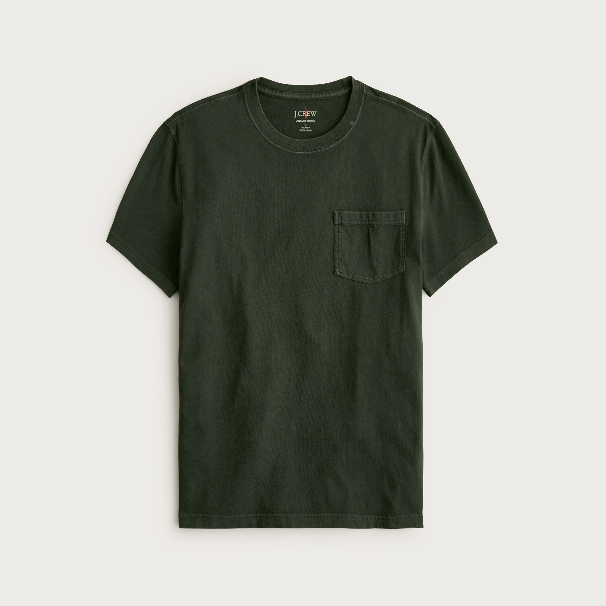 Vintage-wash cotton pocket T-shirt
