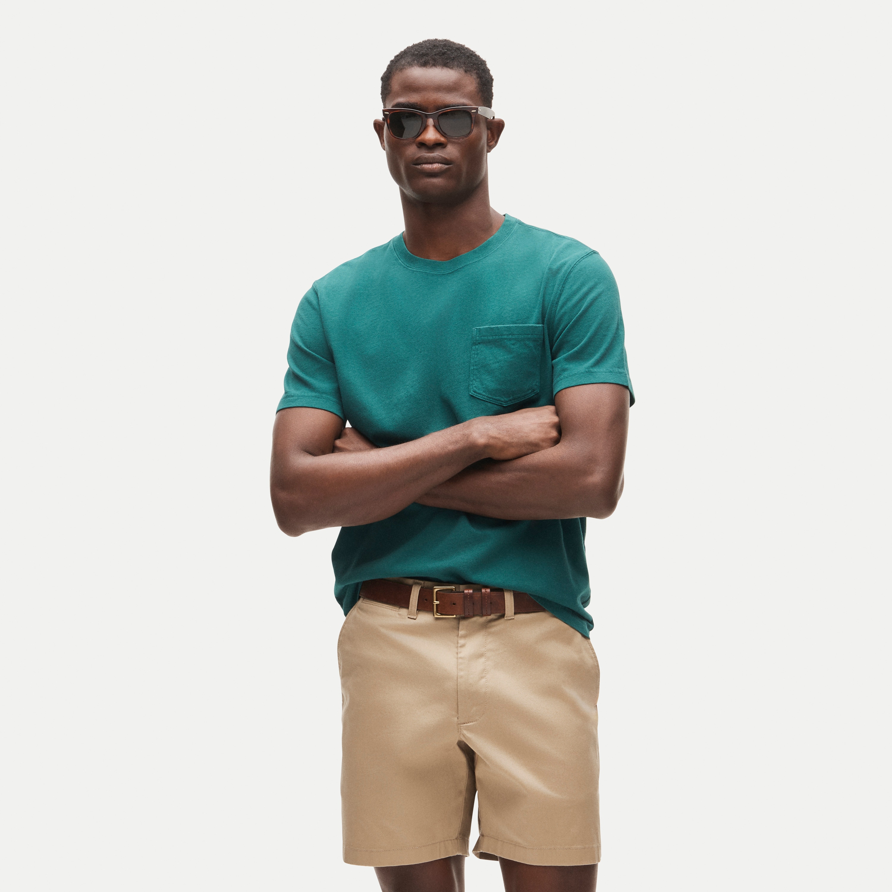Vintage-wash cotton pocket T-shirt
