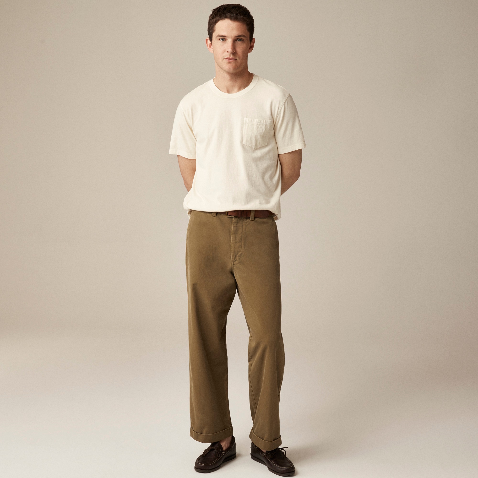 Vintage-wash cotton pocket T-shirt