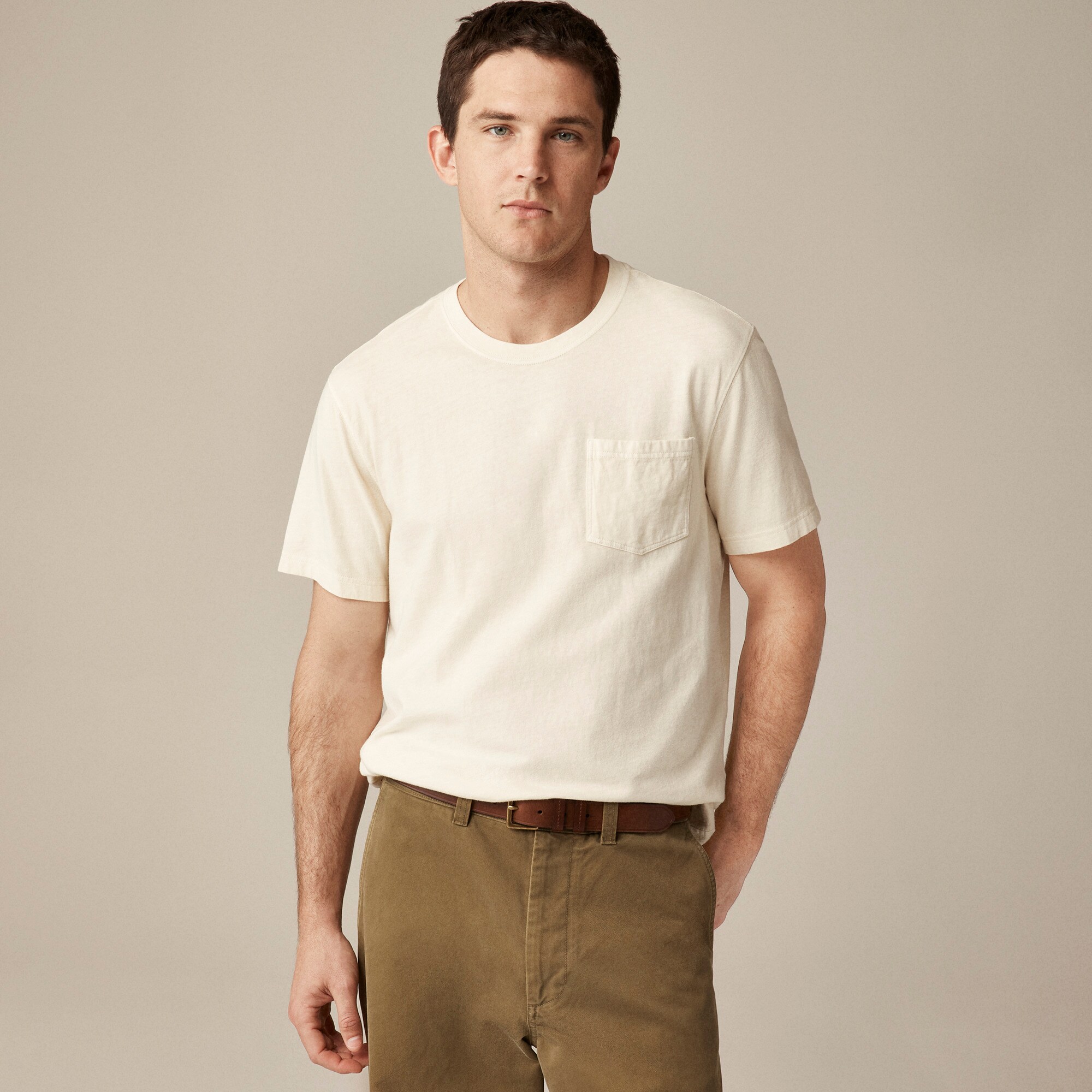  Tall vintage-wash cotton pocket T-shirt