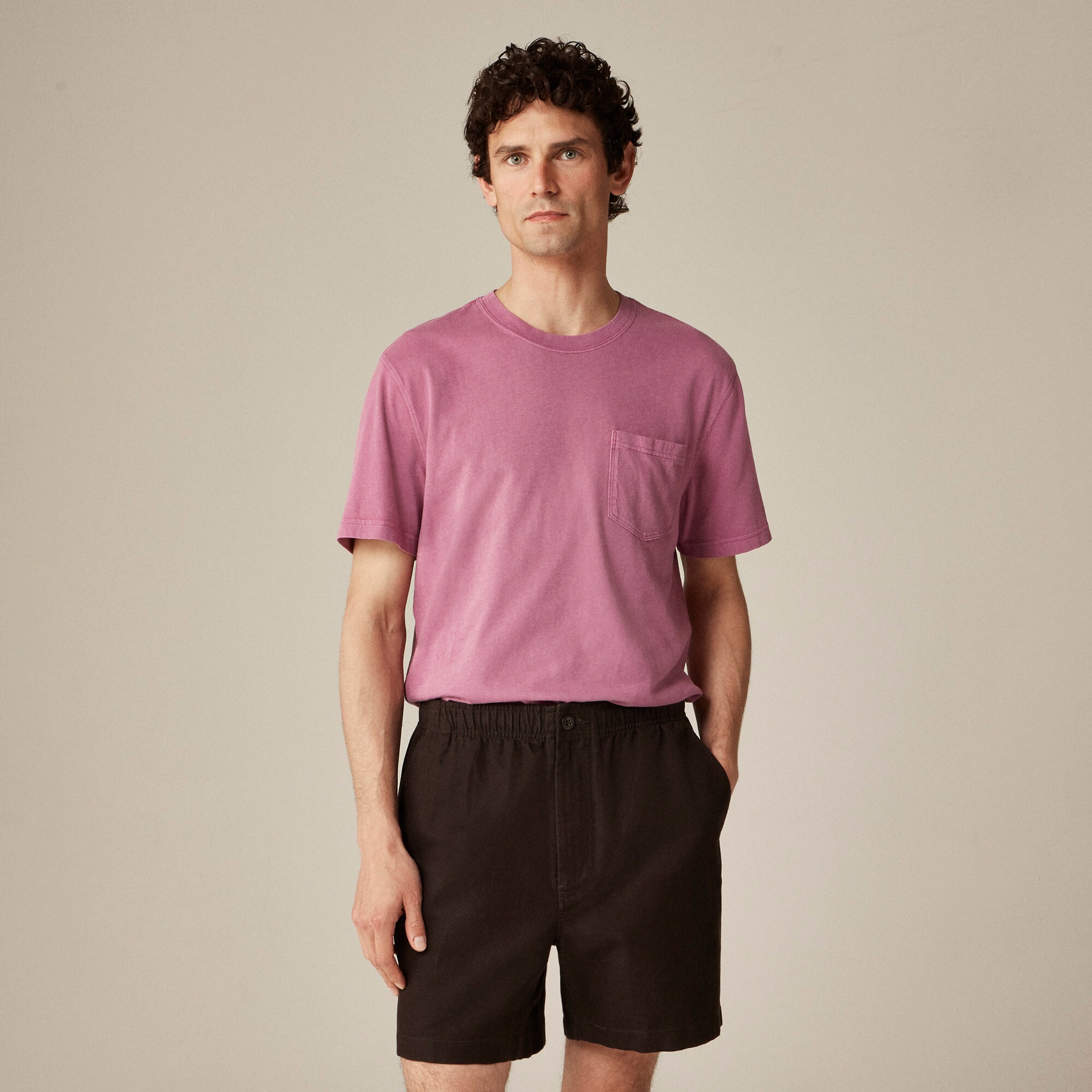  Vintage-wash cotton pocket T-shirt