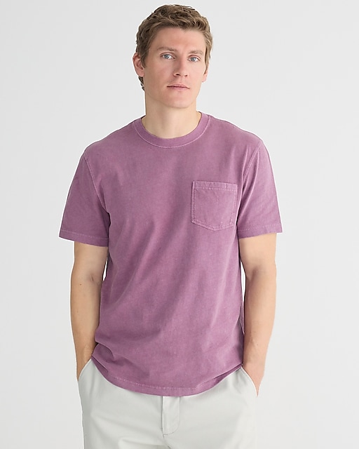  Tall vintage-wash cotton pocket T-shirt