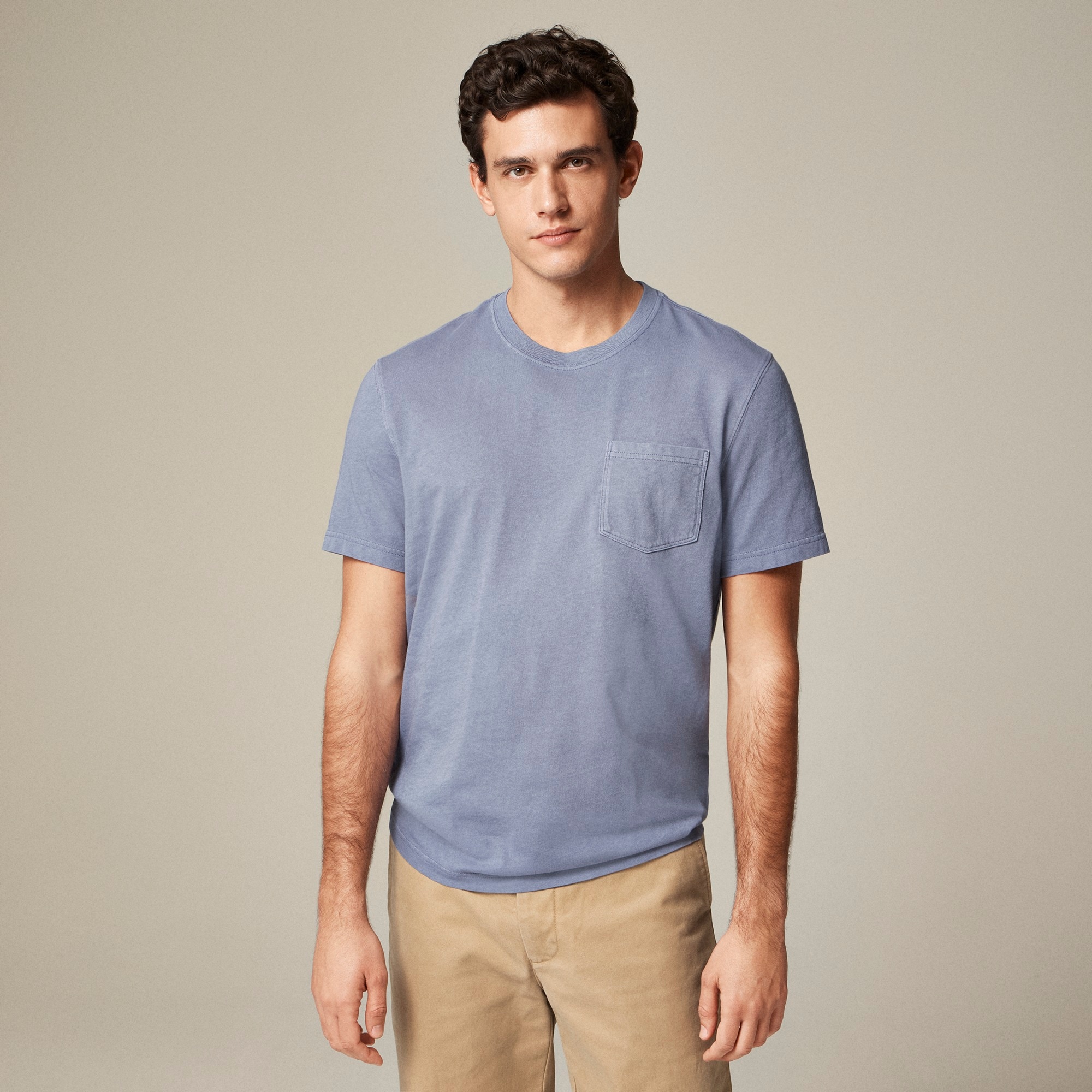 mens Vintage-wash cotton pocket T-shirt
