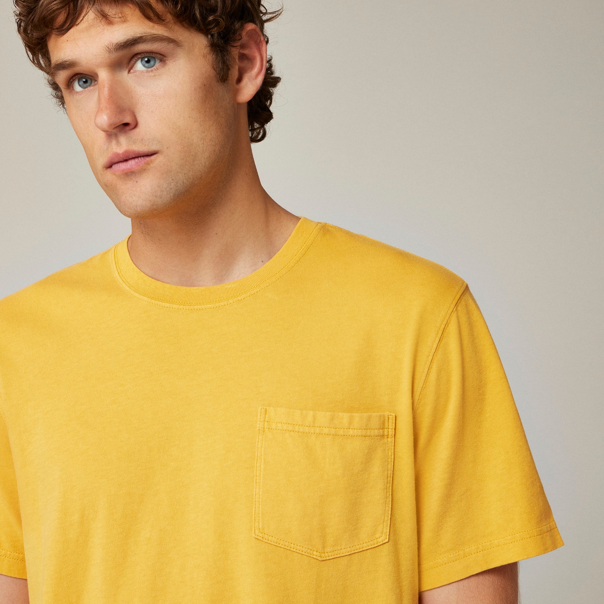 Vintage-wash cotton pocket T-shirt