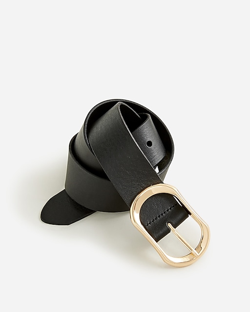 womens Oval buckle belt in Italian leather
