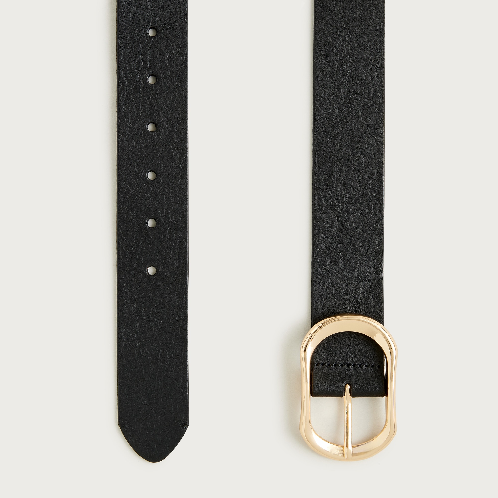 Oval Buckle Belt In Italian Leather For Women | J.Crew