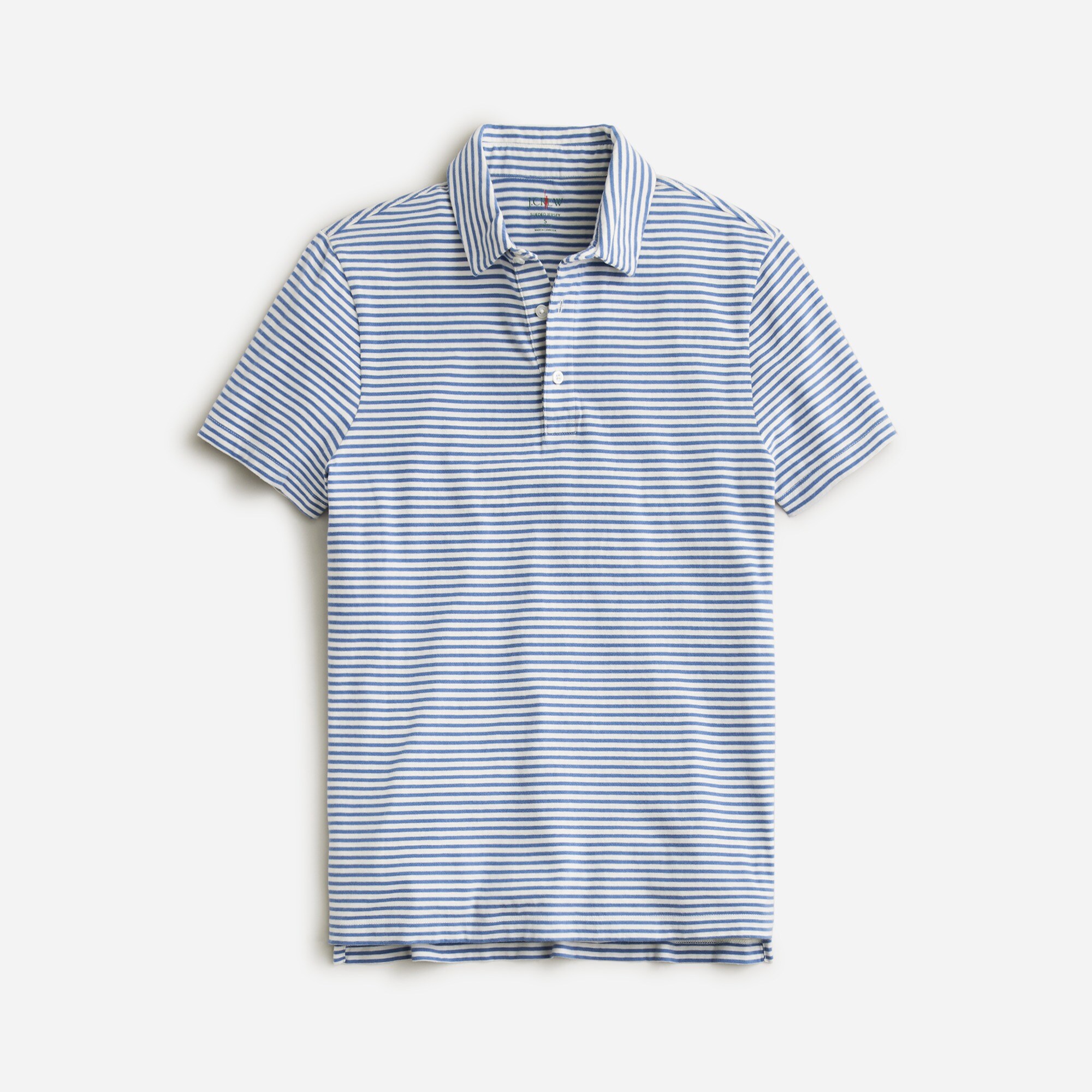 mens Sueded cotton polo shirt in stripe