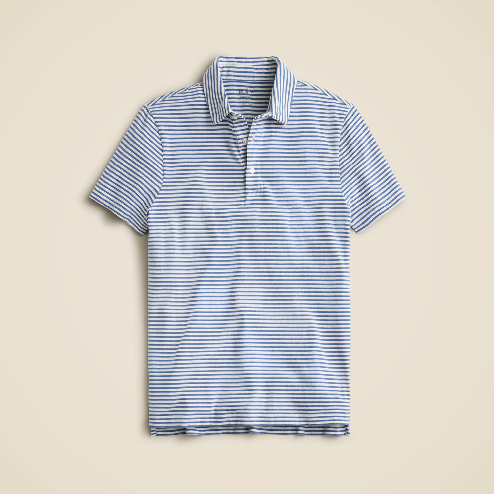  Sueded cotton polo shirt in stripe