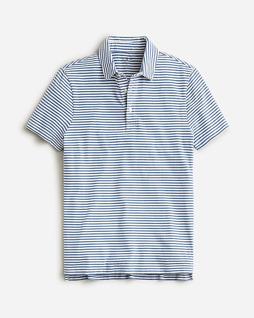 mens Tall sueded cotton polo shirt in stripe