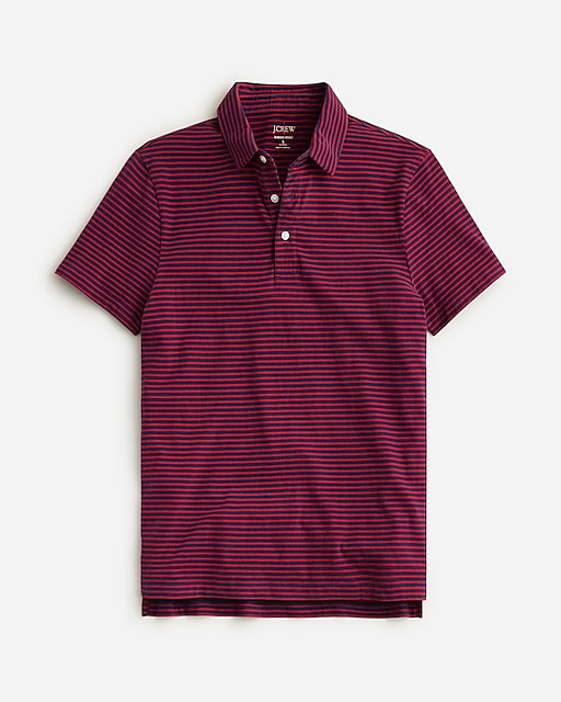 mens Classic Untucked sueded cotton polo shirt in stripe