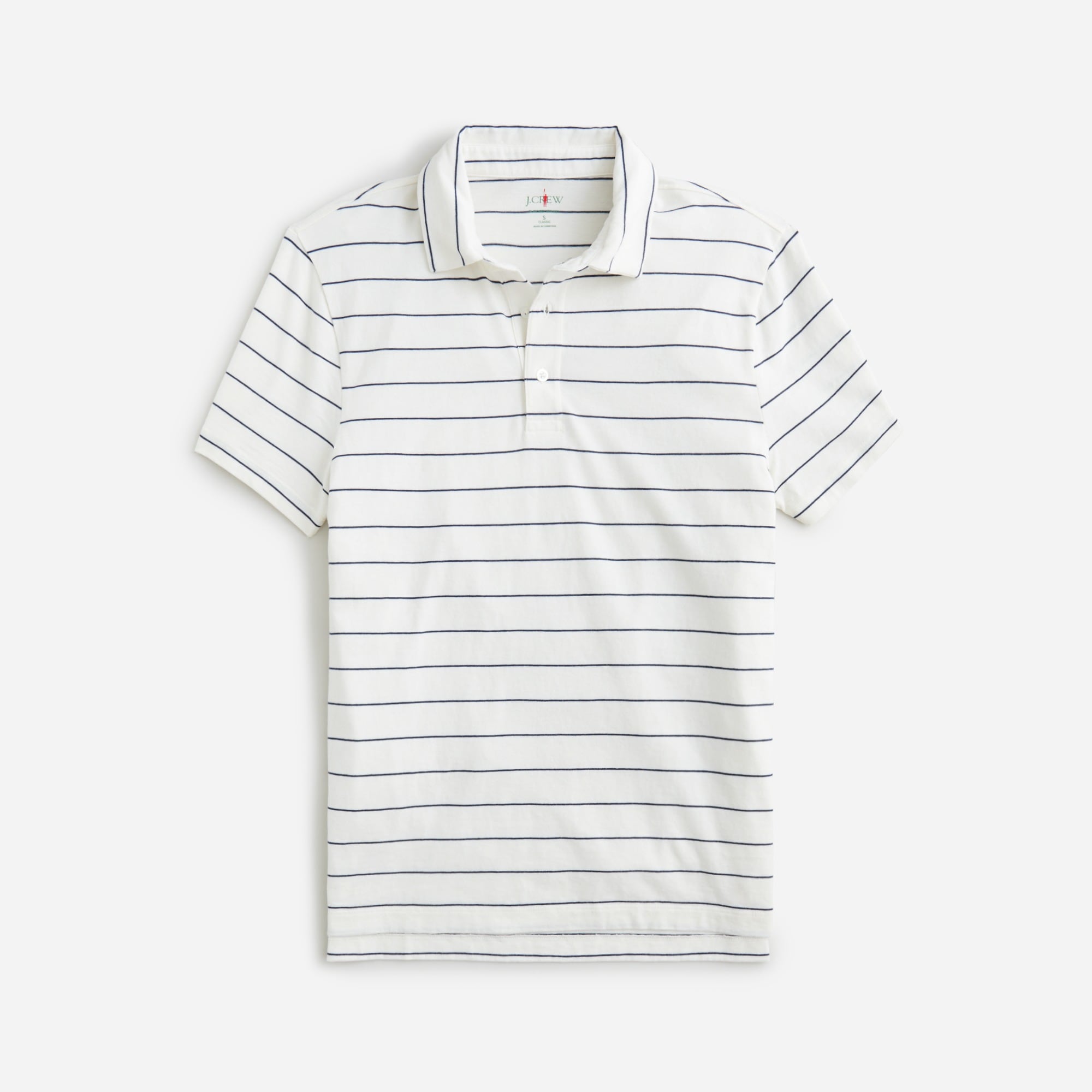  Classic Untucked sueded cotton polo shirt in stripe