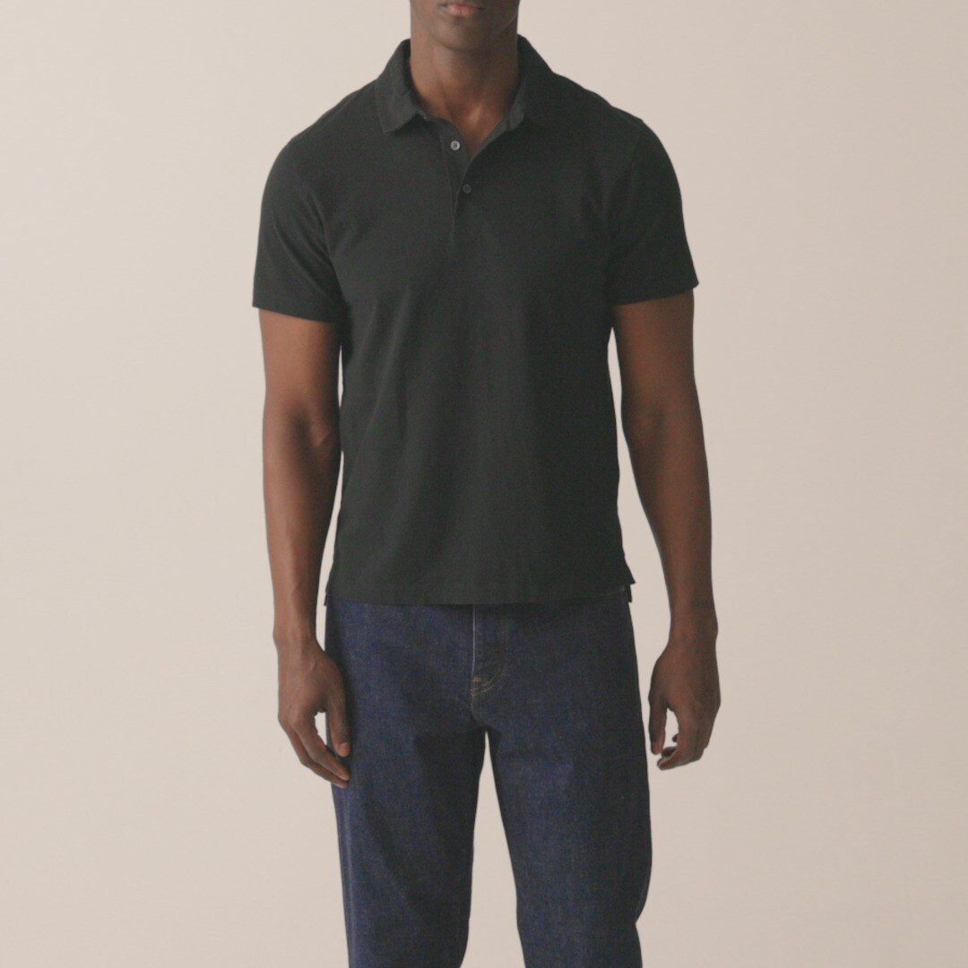 Sueded cotton polo shirt