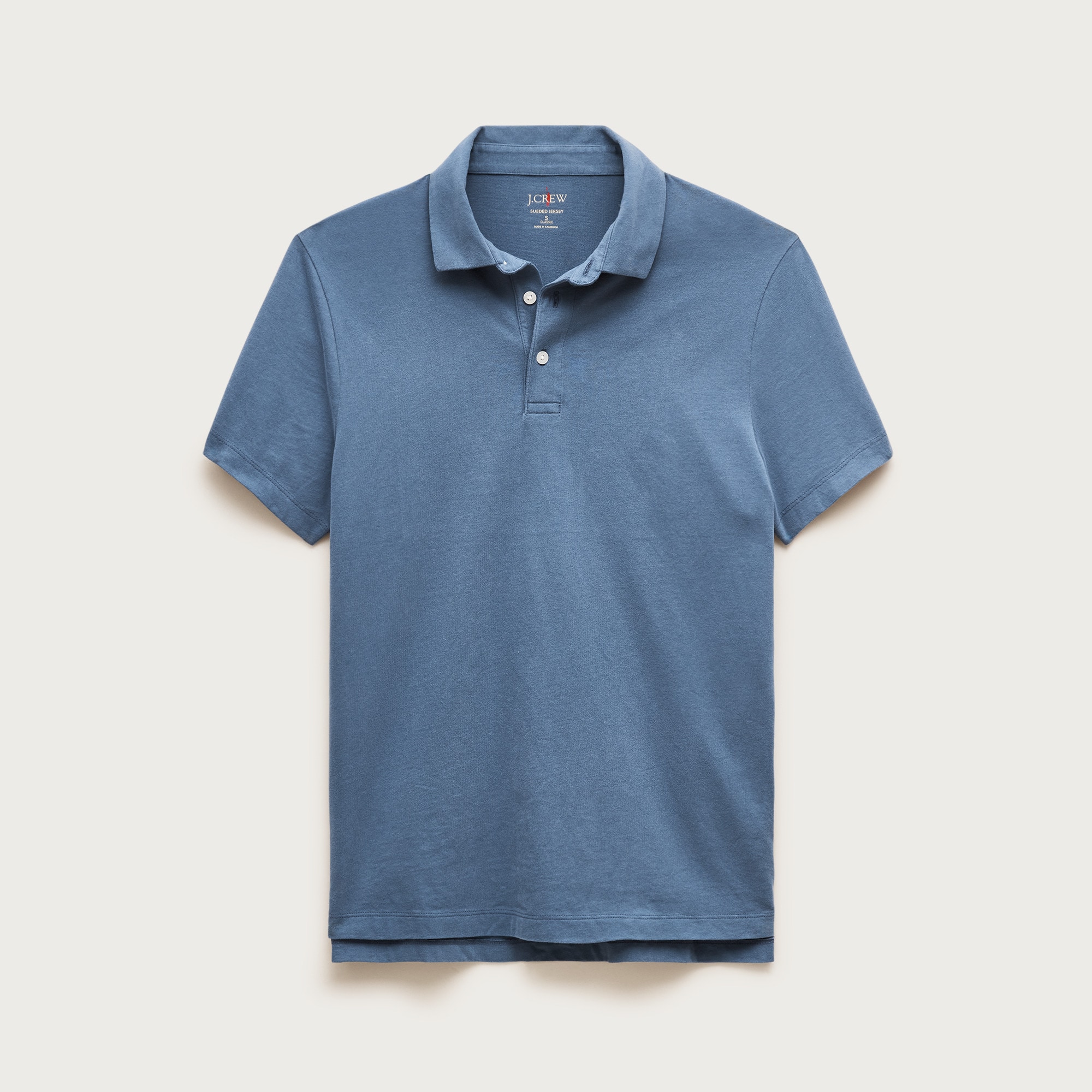  Sueded cotton polo shirt