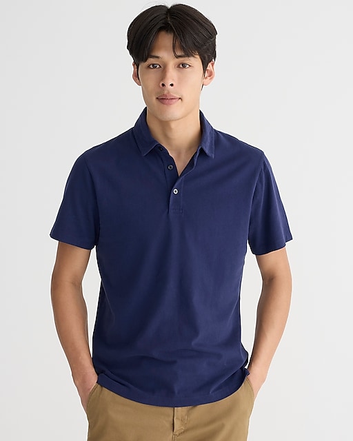 mens Tall sueded cotton polo shirt