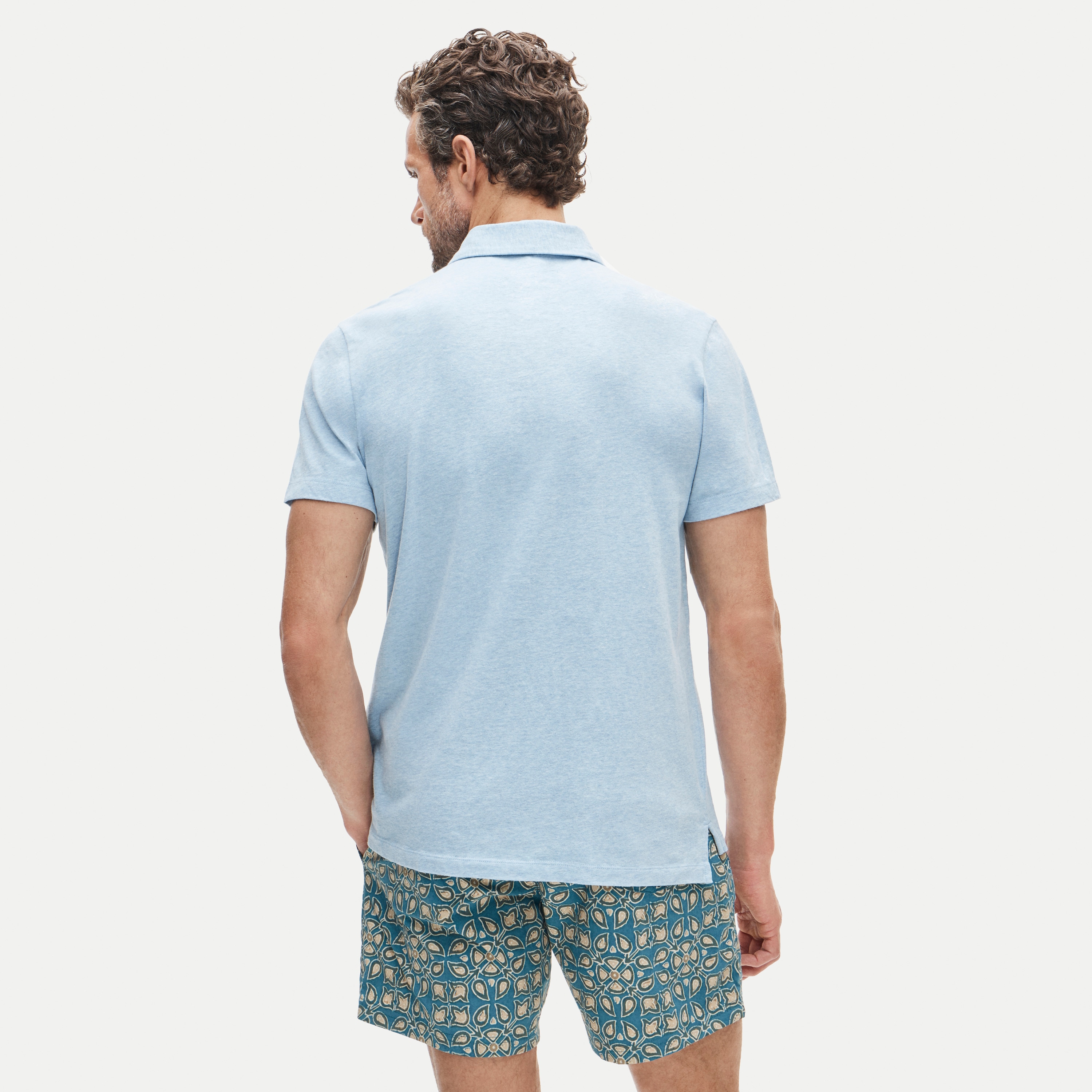 Sueded cotton polo shirt