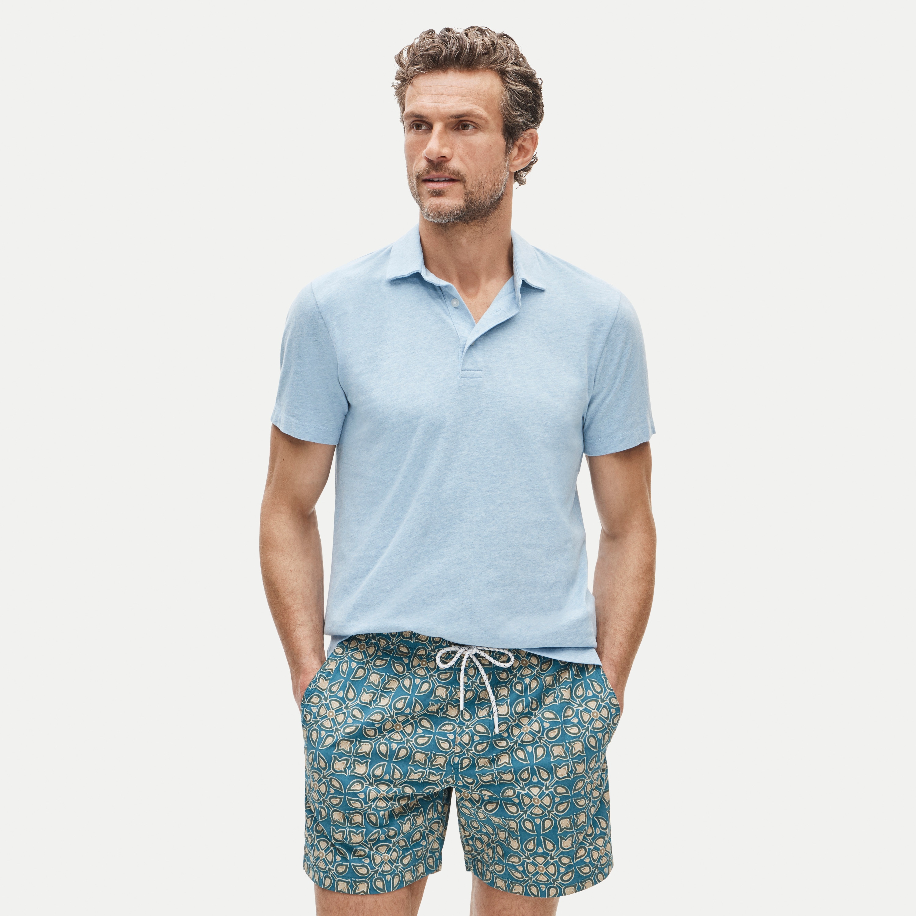 mens Sueded cotton polo shirt
