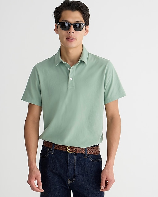  Sueded cotton polo shirt